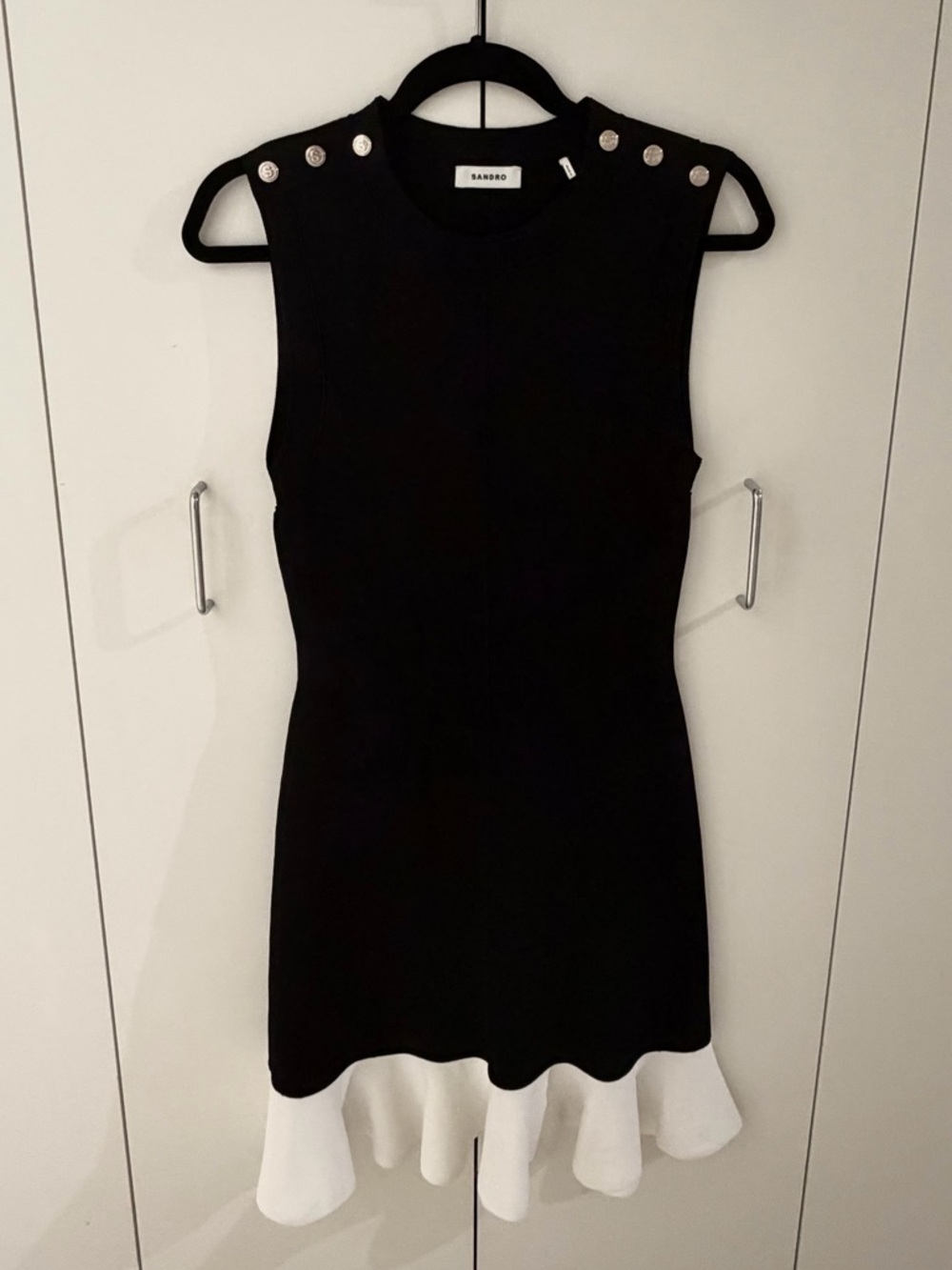 SANDRO Cropped two-tone dress - Picture 6 of 7
